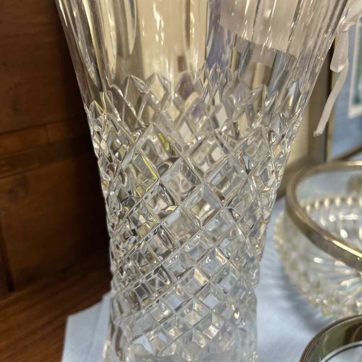 Diamond Cut Crystal Vase