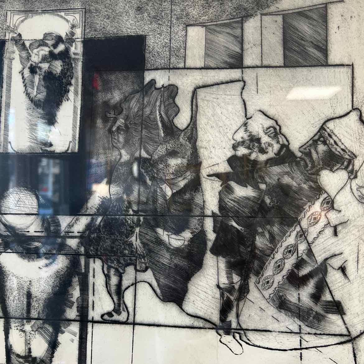 Black/White Etching Abstract Art