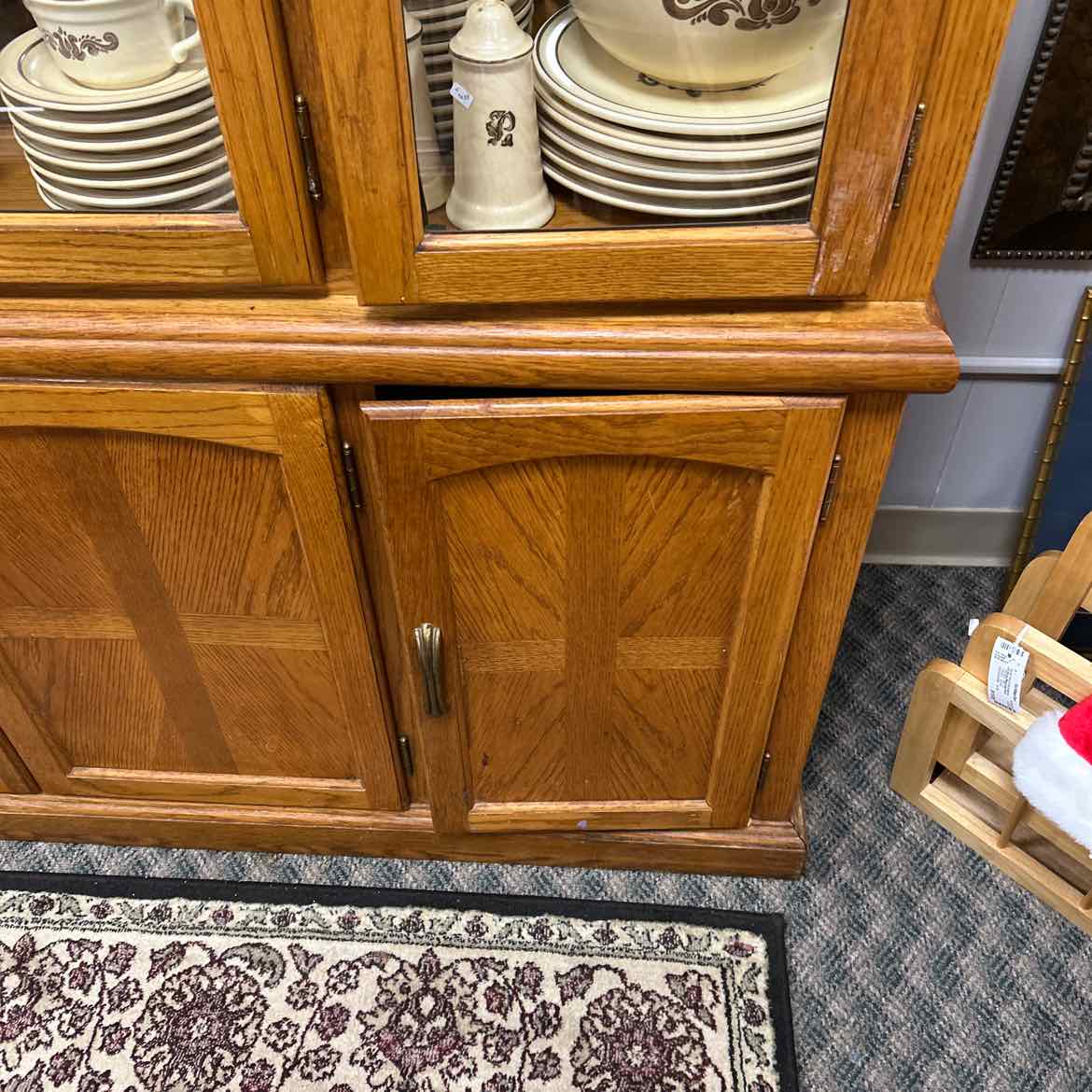 2 pc Maple China Cabinet w/Glass Doors