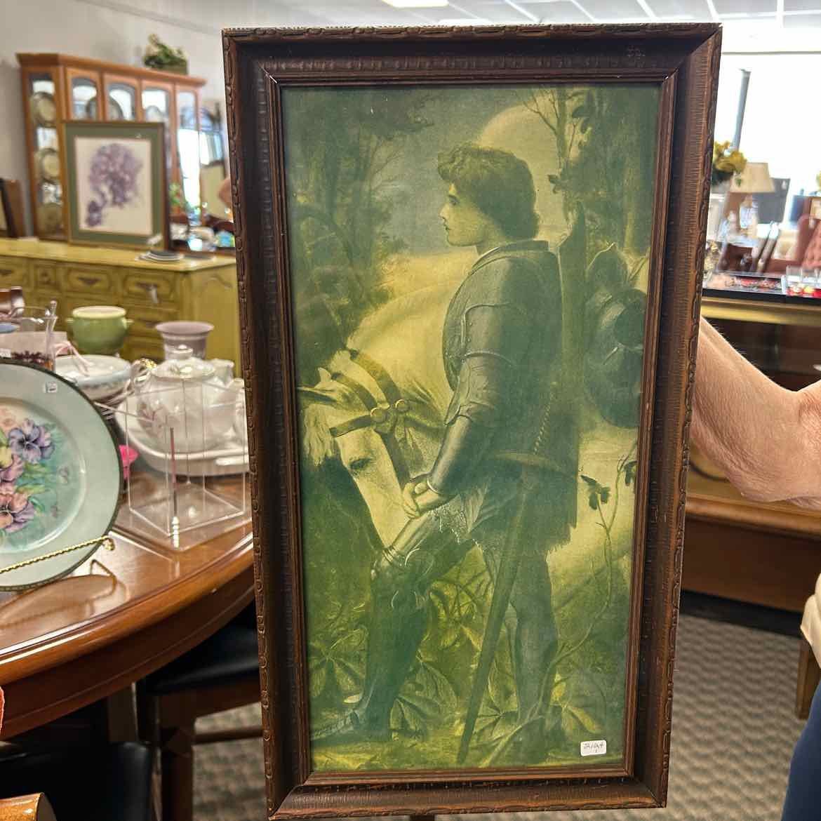 Sir Galahad Portrait in Wood Frame
