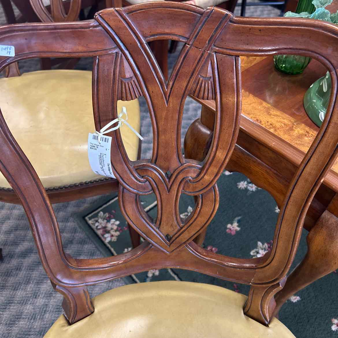 Kindel Gold Leather Dining Side Chair