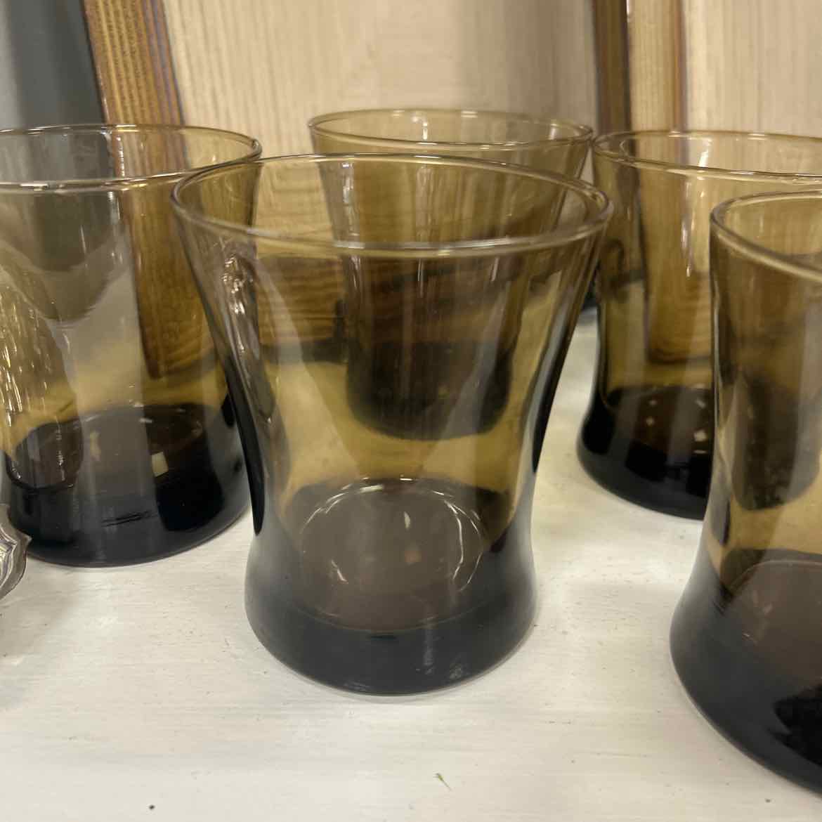 5 Amber Highball Glasses