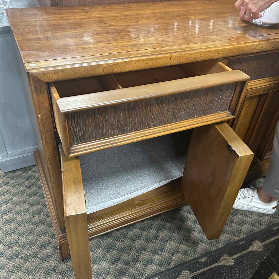 Paneled Wood Buffet w/3 Drawers