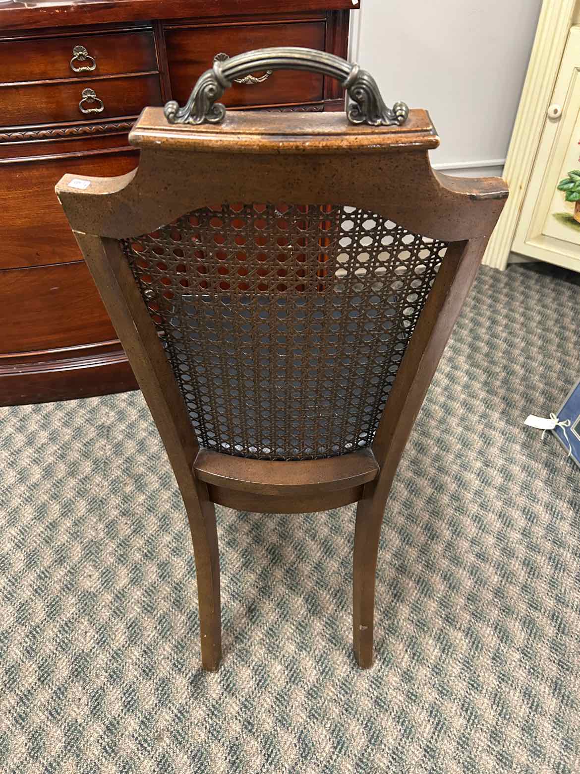 Cane back Chair w/Black Seat
