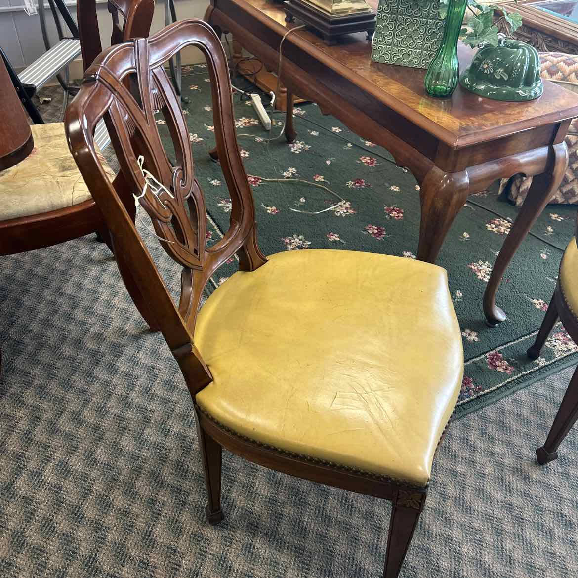 Kindel Gold Leather Dining Side Chair