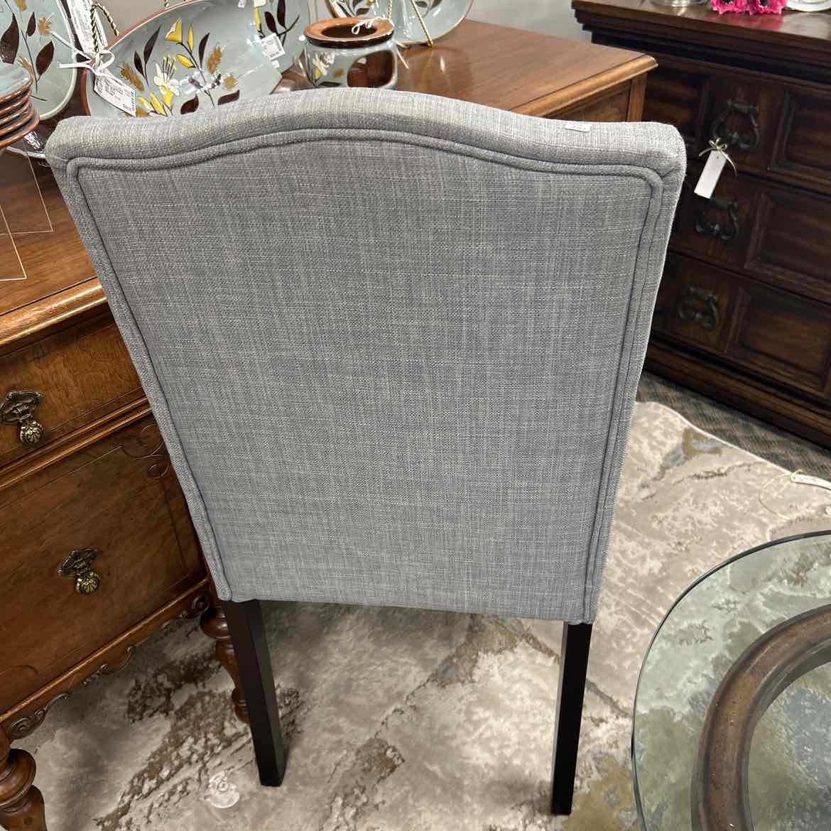 Gray Upholstered Chair w/Nail Heads