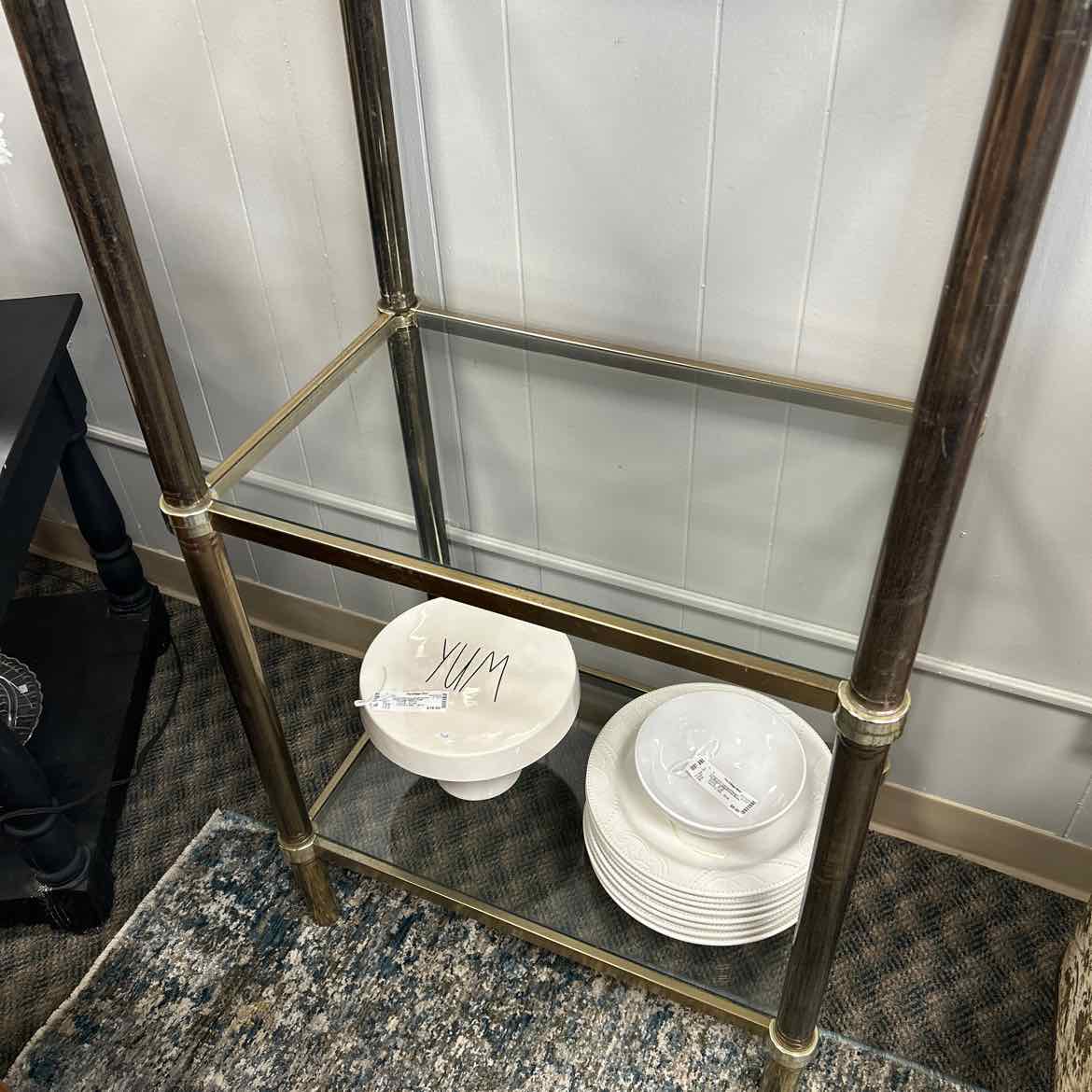 Brass & Glass Shelf Unit AS IS