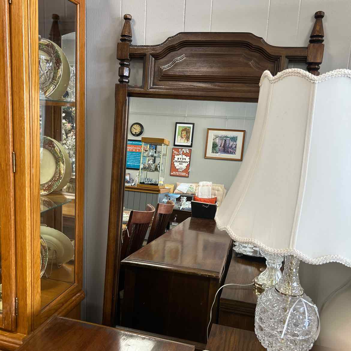 Wood Dresser w/Mirror