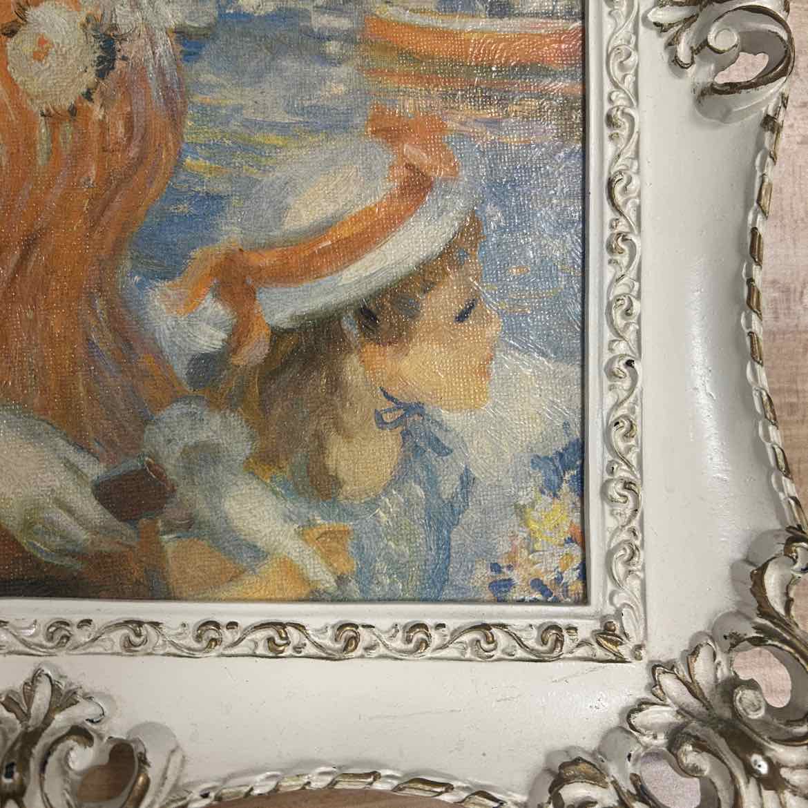 Painting of Woman & Girl in White Frame