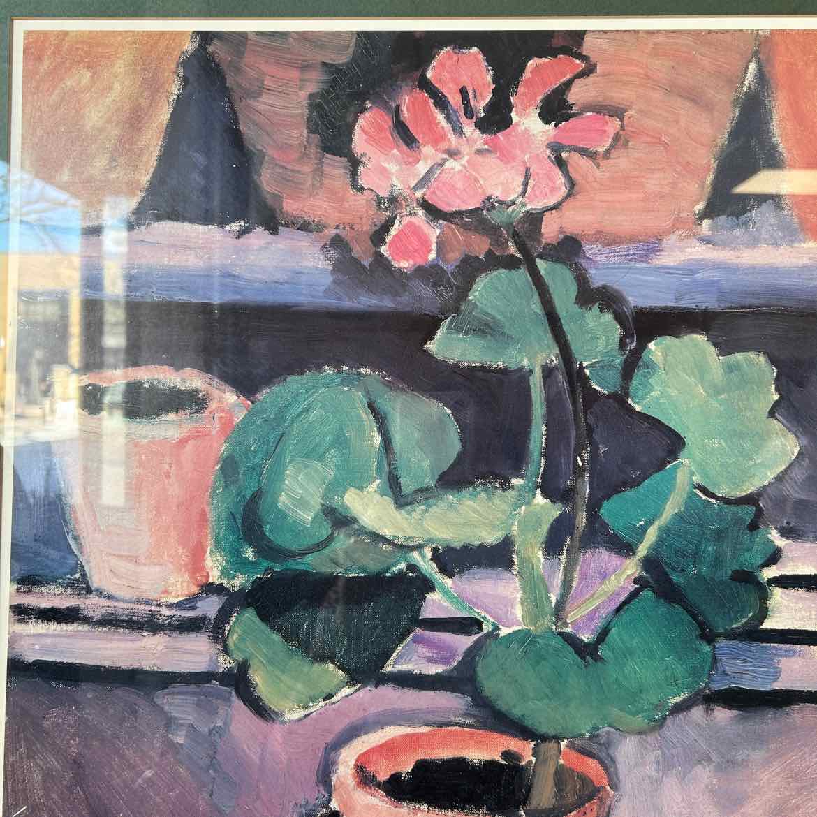 Watercolor Painting of Geranium in Pot