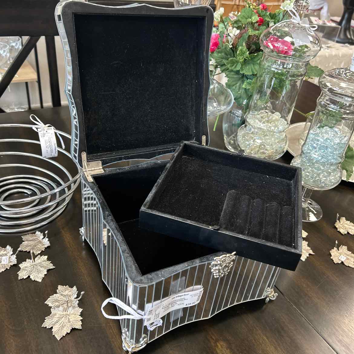 Square Mirrored Jewelry Box