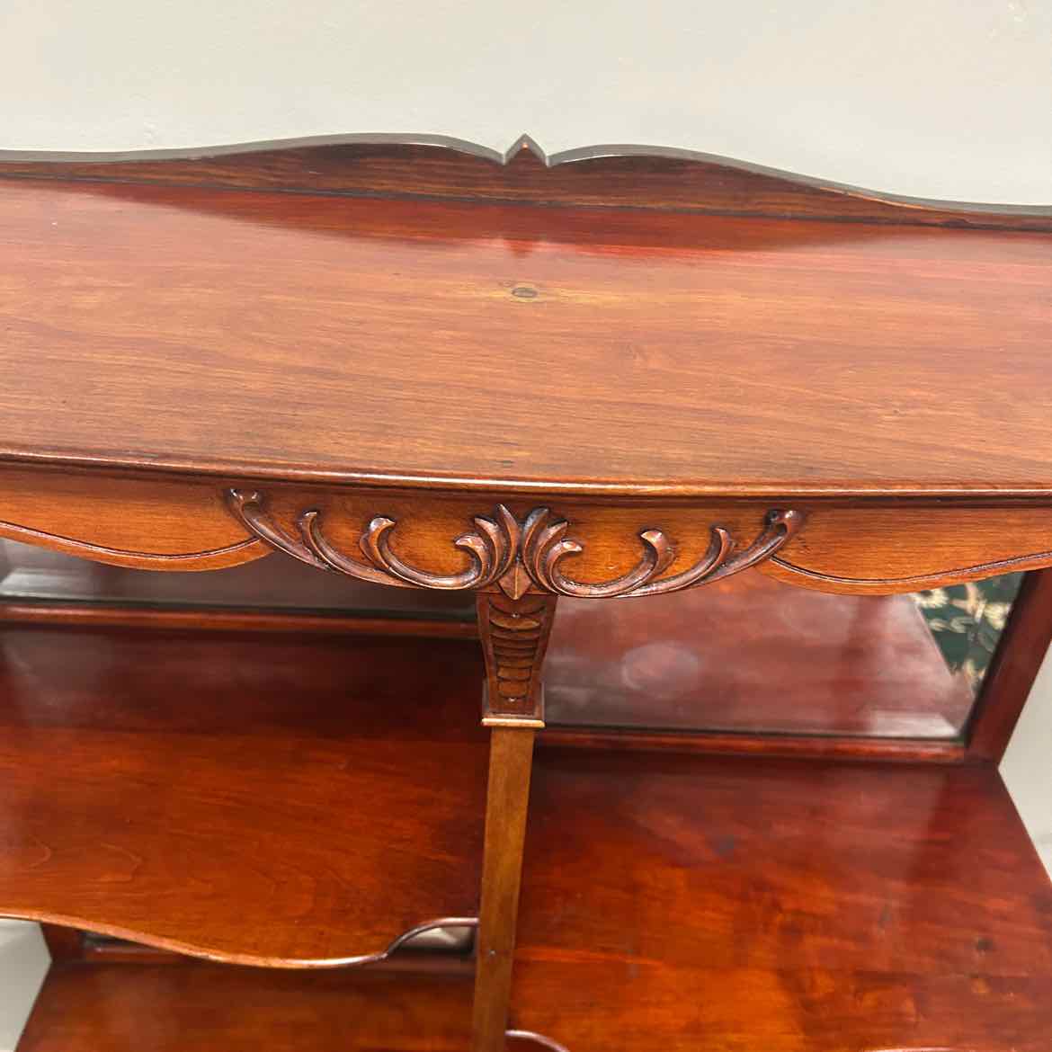 Vintage Cherry 4 Shelf Curio Shelf