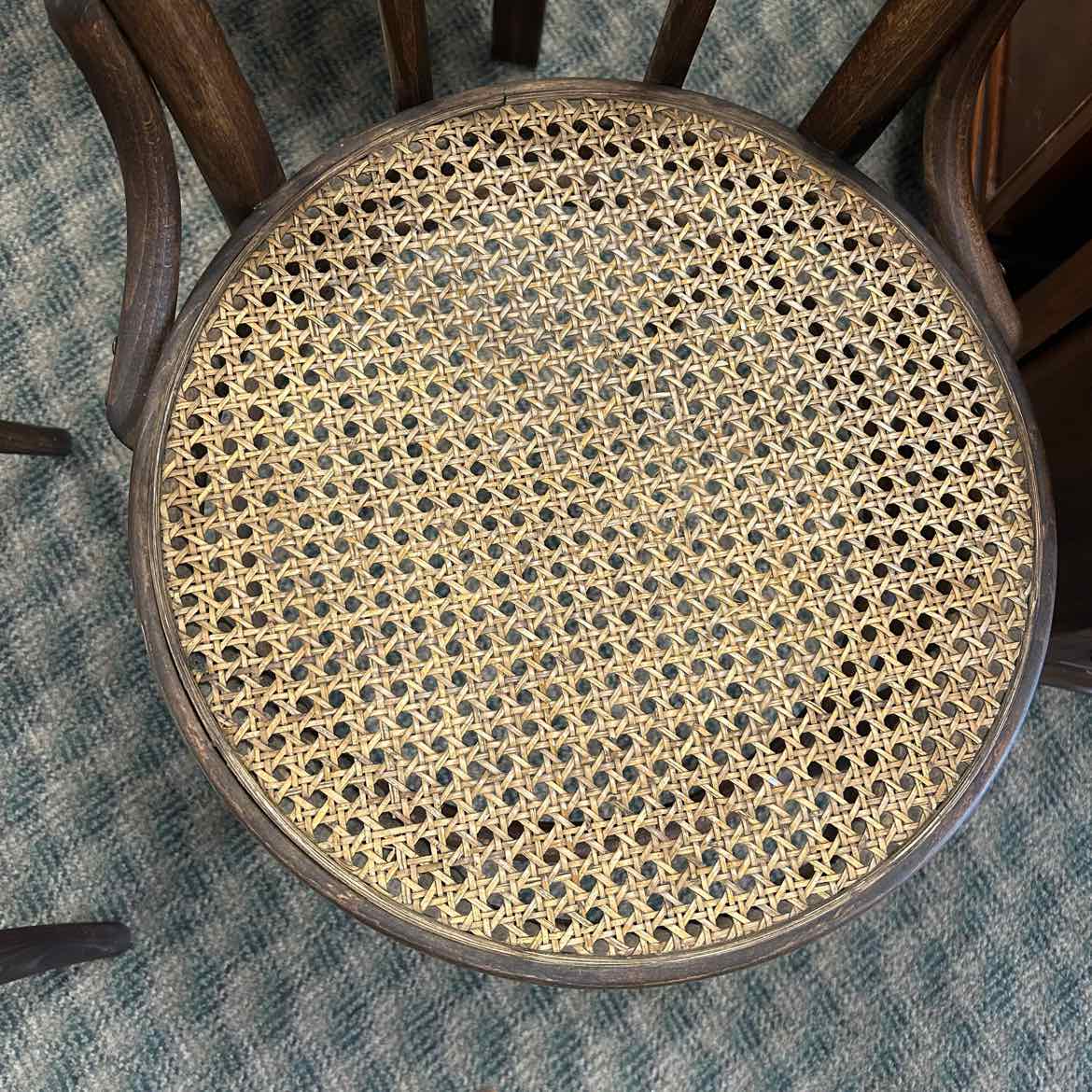 2 Wood Cane Seat Chairs