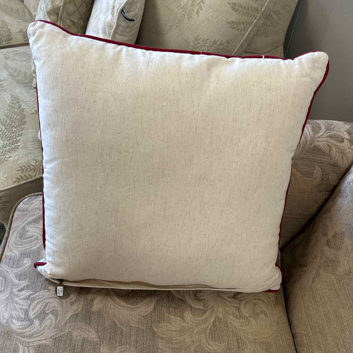 White Pillow w/Pointsettia