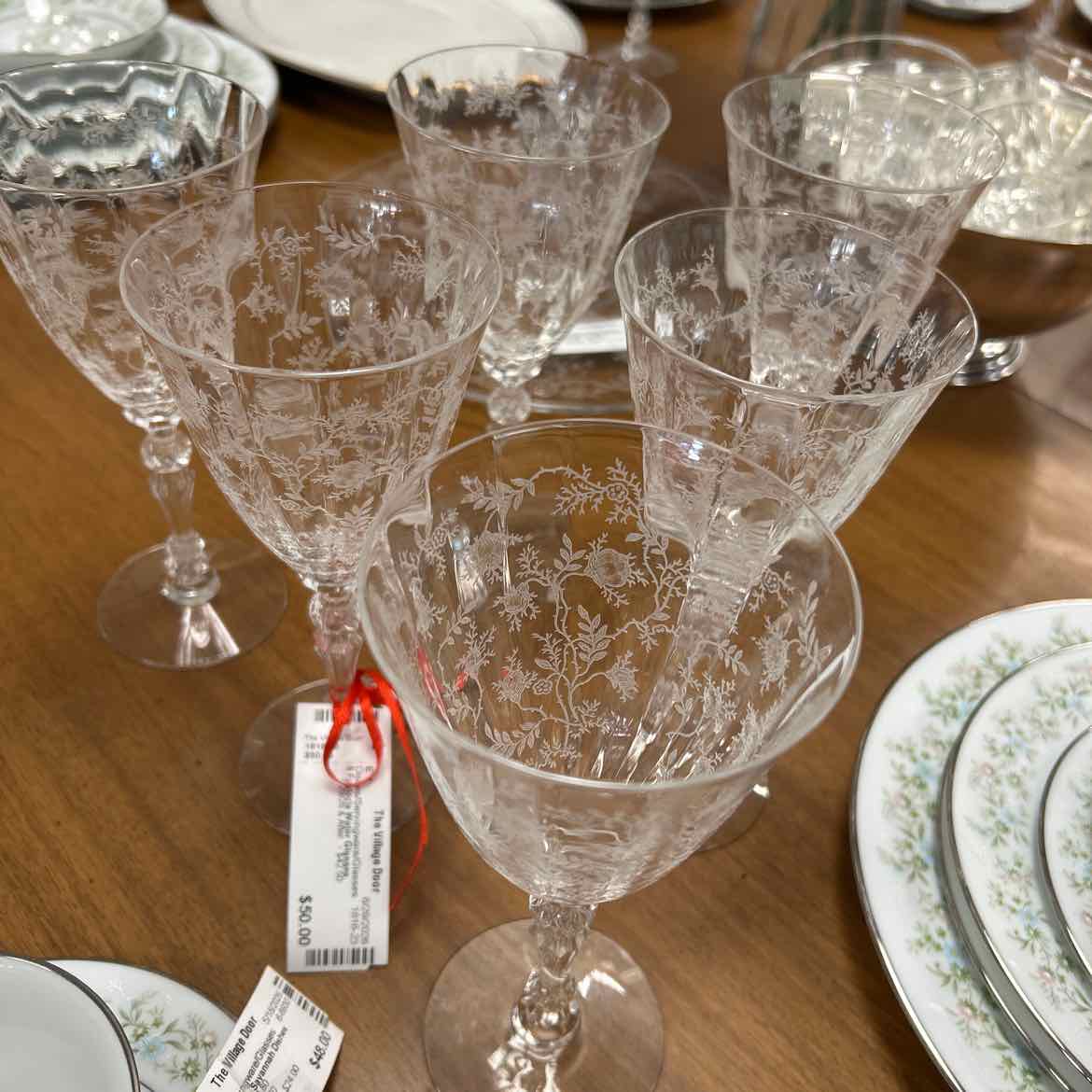 6 Fostoria Water Glasses
