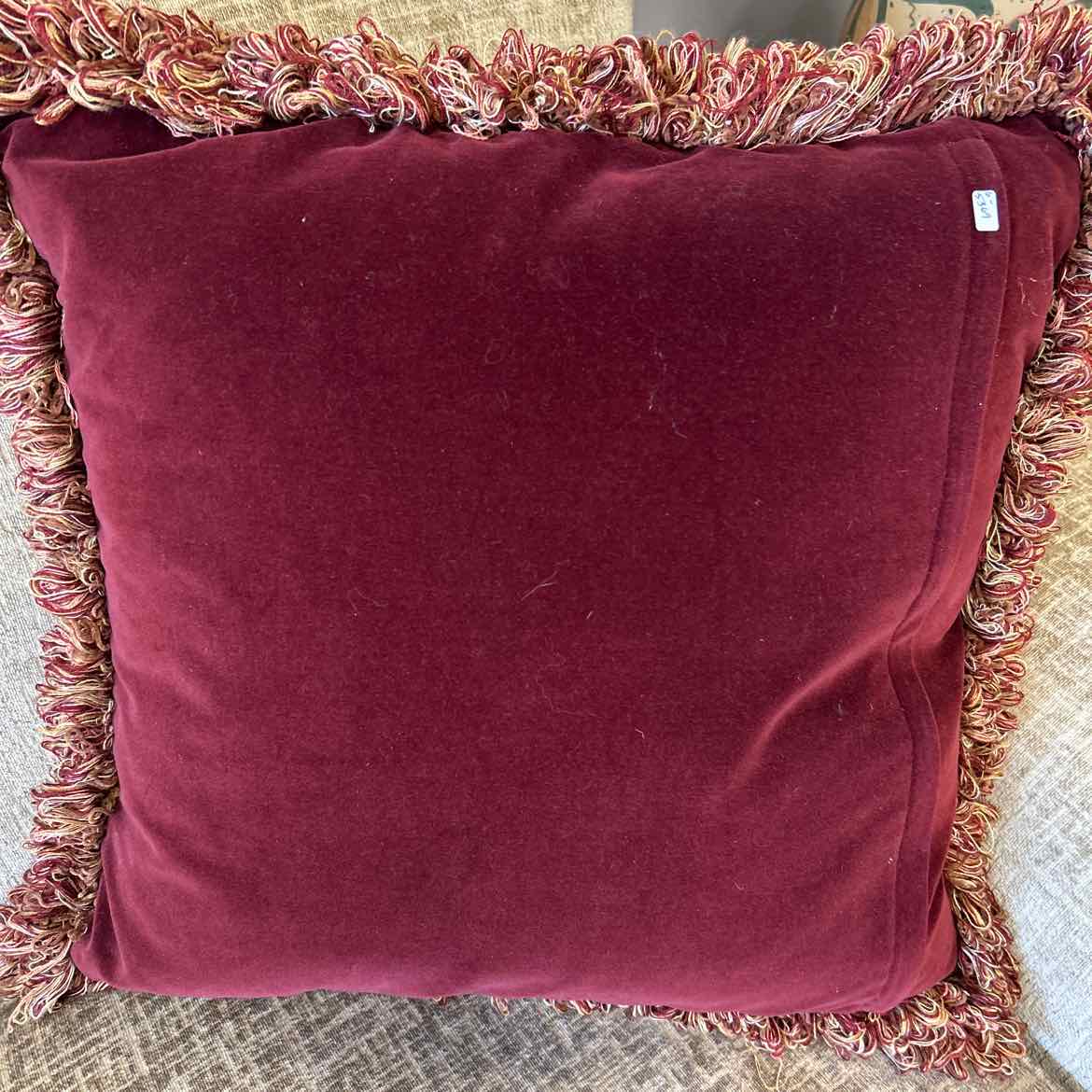 Tan & Rust Pillow w/Flowers in Center