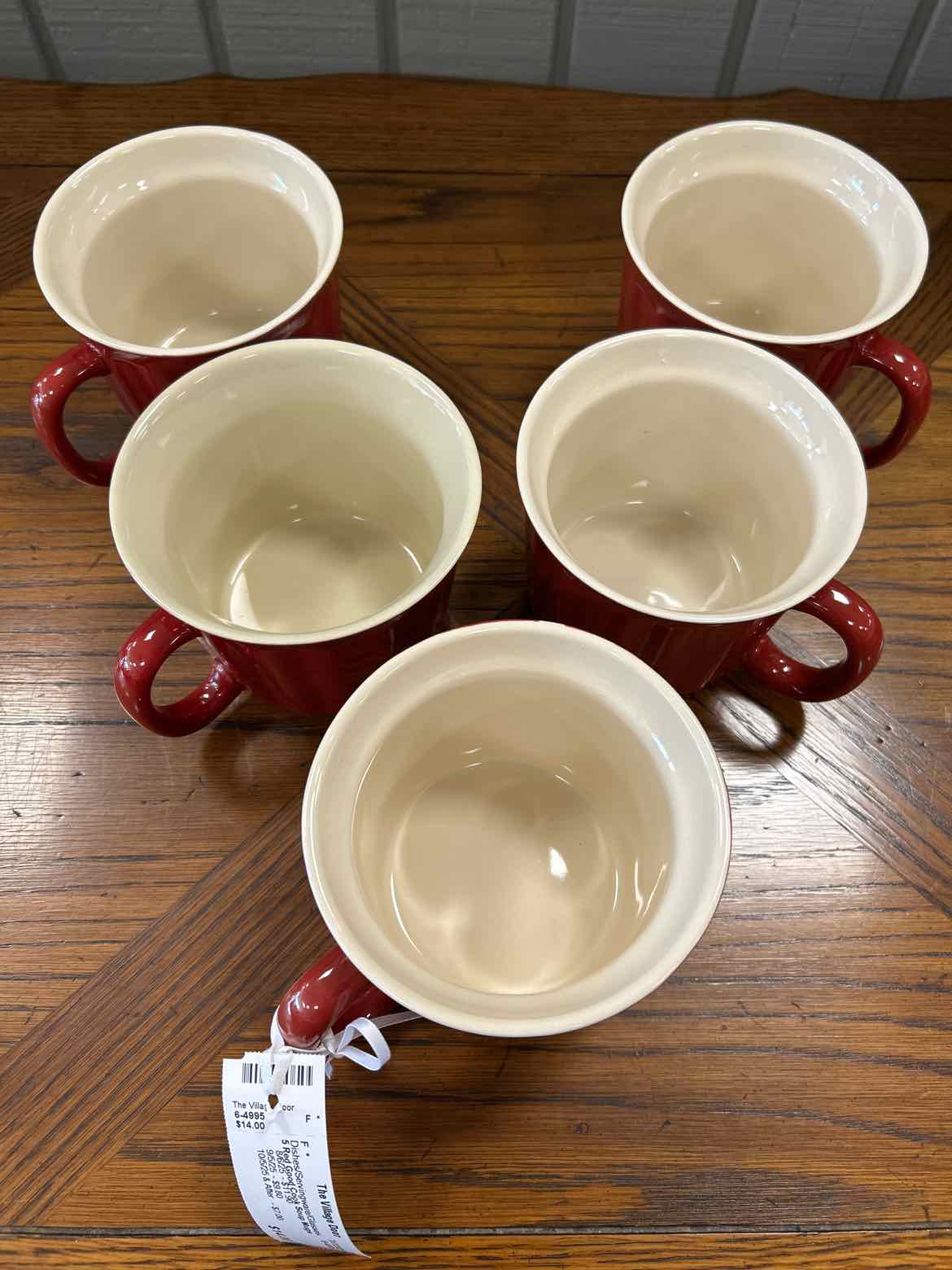 5 Red Good Cook Soup Mugs