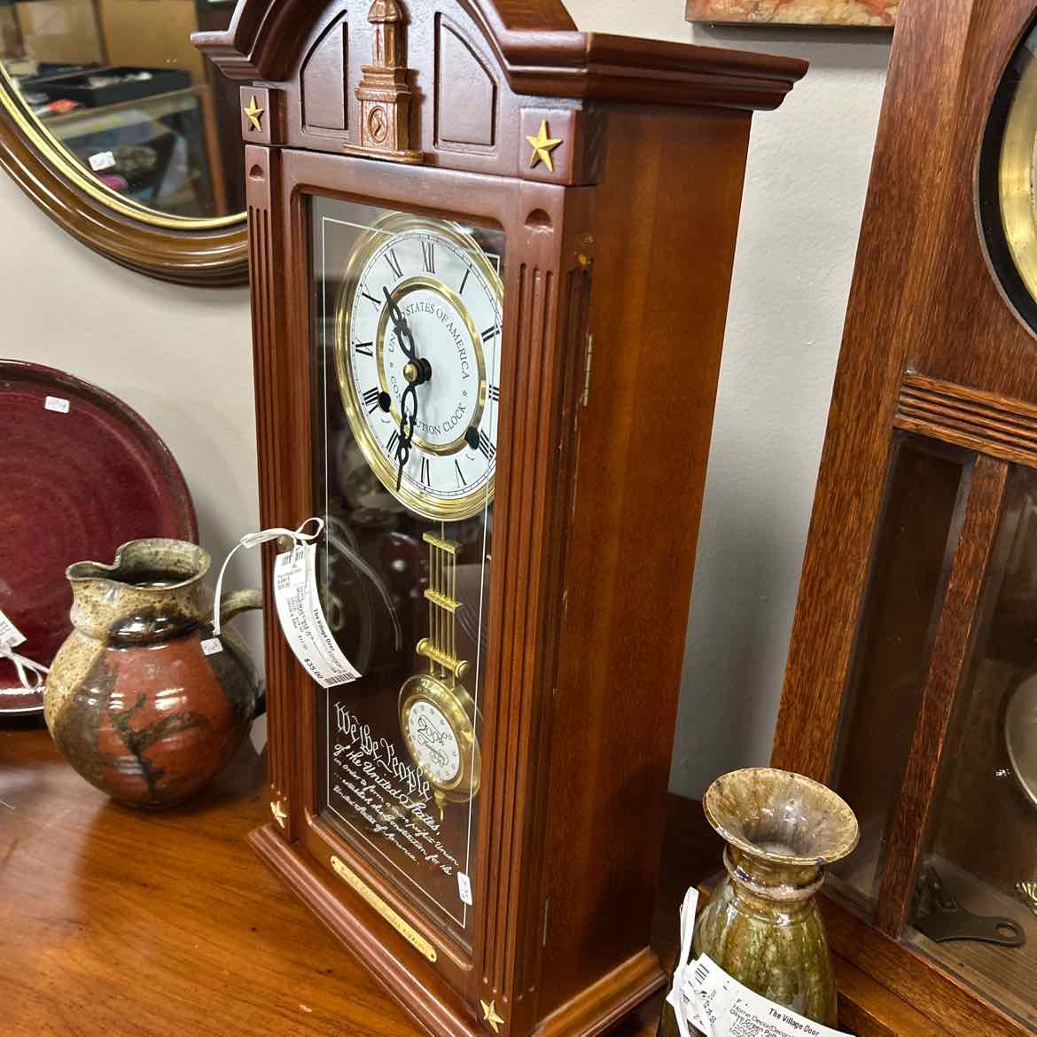 Wood Wall Clock -U.S. Constitution AS IS