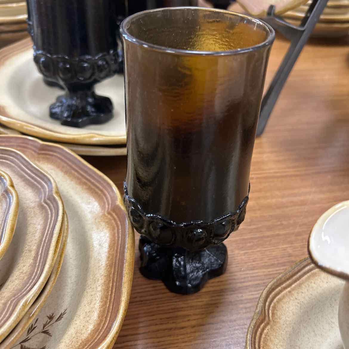 Set of 8 Franciscan Madeira Brown Pedestal Glasses