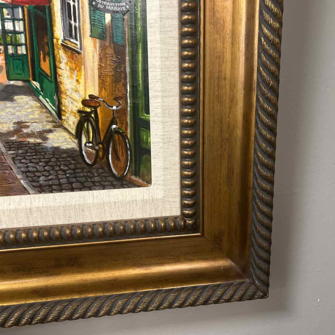 Painting of Street Scene by the Sea