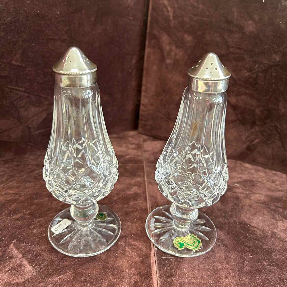 Pair Waterford Footed Salt & Pepper Shakers