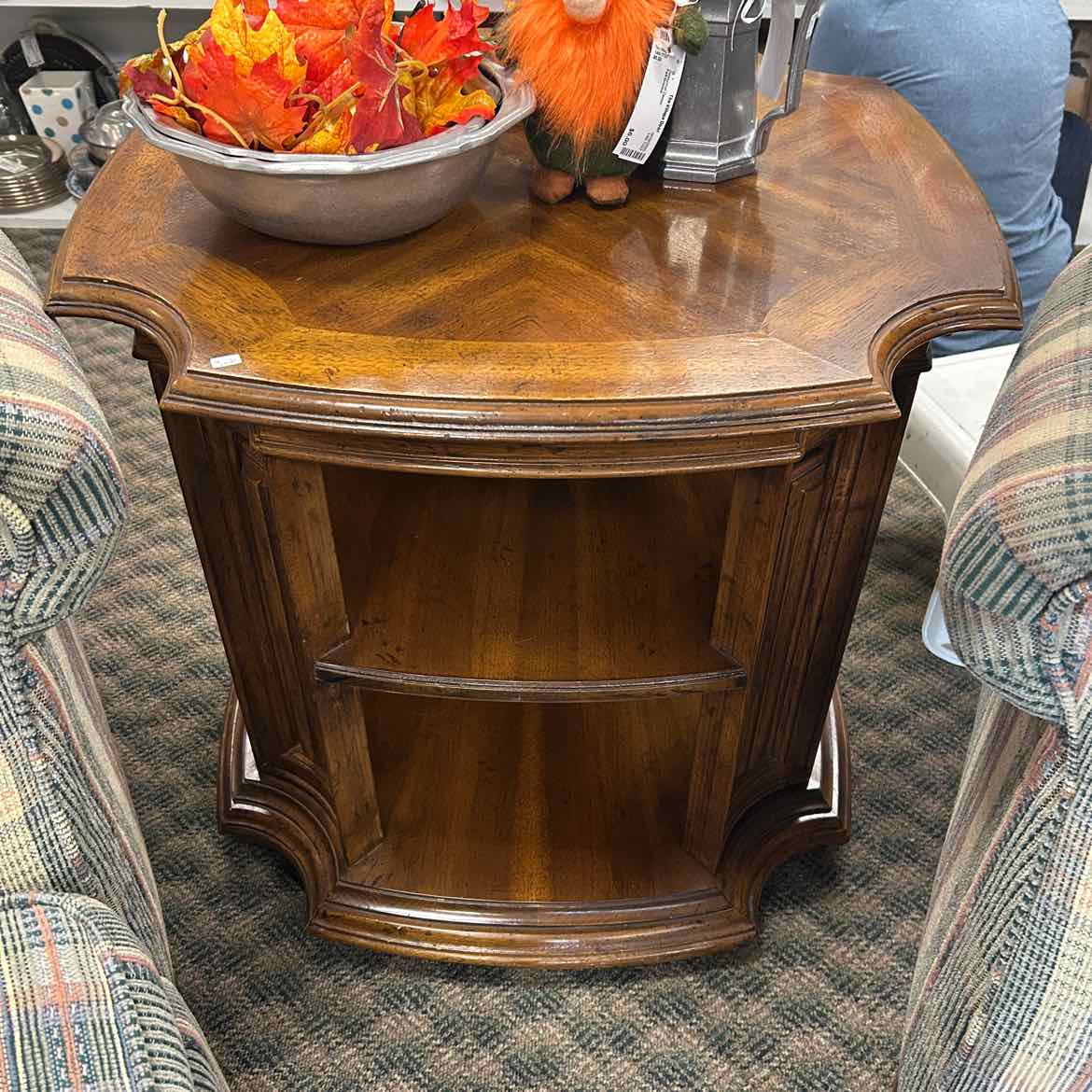 Wood Side Table w/2 Shelves