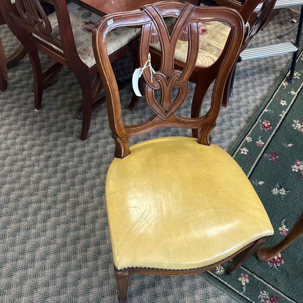 Kindel Gold Leather Dining Side Chair