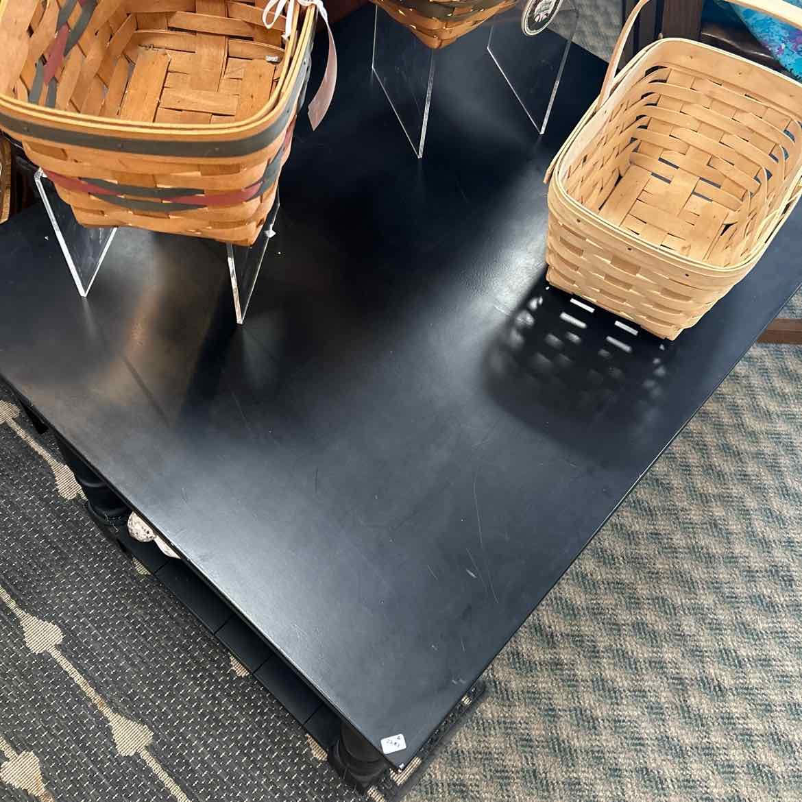 Black Wood End Table with Drawer