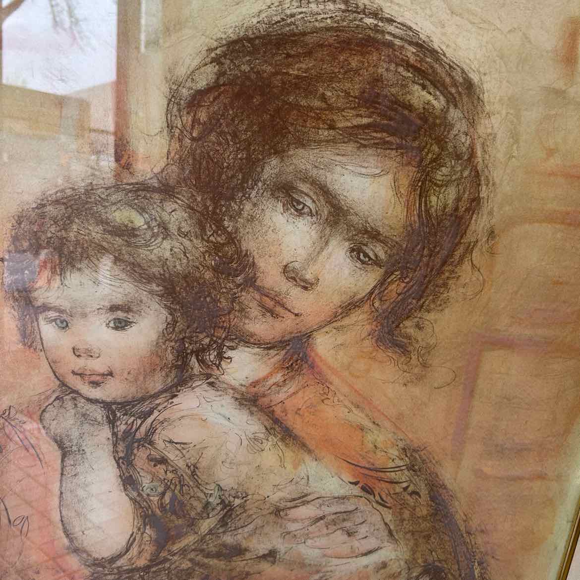 Hibel Lithograph "Ingrid w/Child" Signed & Numbered
