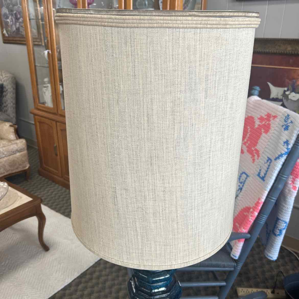 Tall Navy Ceramic Lamp