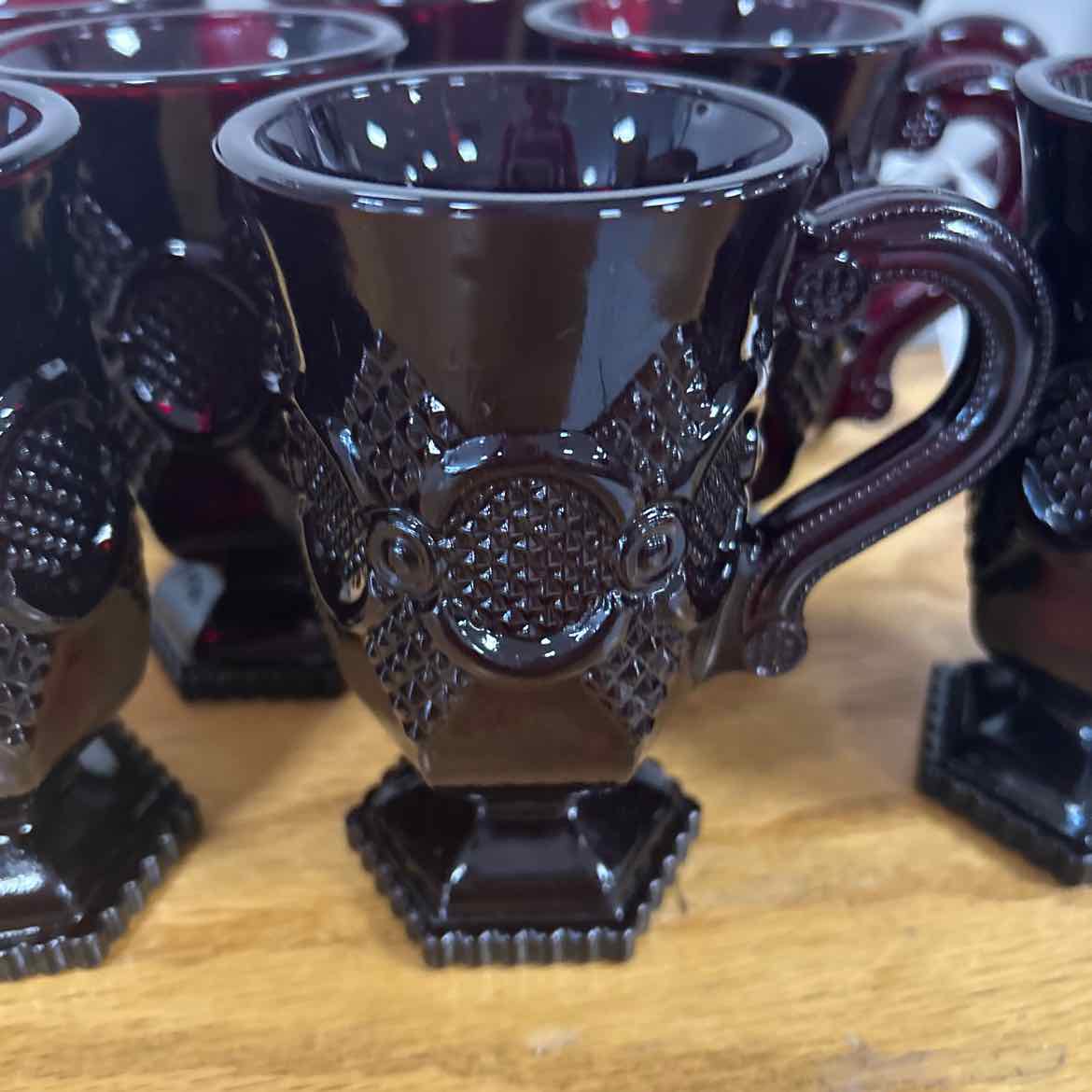 8 pc Avon Ruby Cape Cod Mugs
