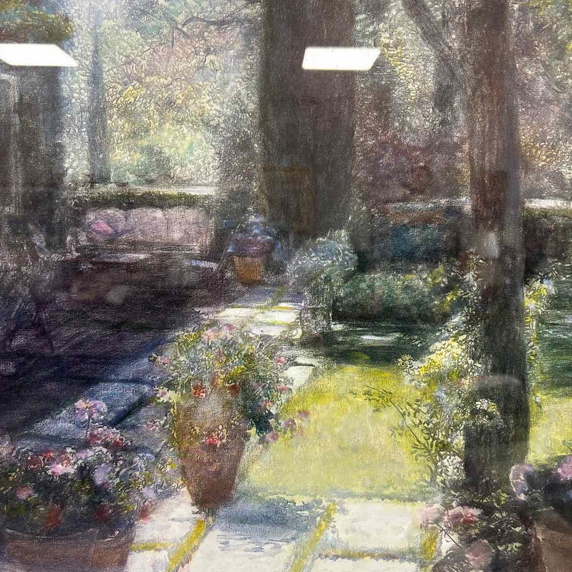 Picture of Garden Scene in Gold Frame