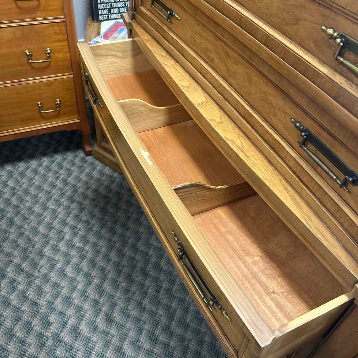 Wood Chest -6 Drawers & Brass Handles