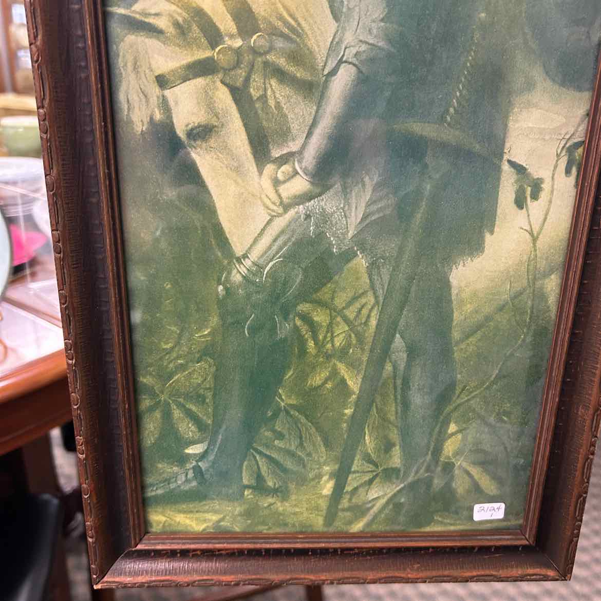 Sir Galahad Portrait in Wood Frame