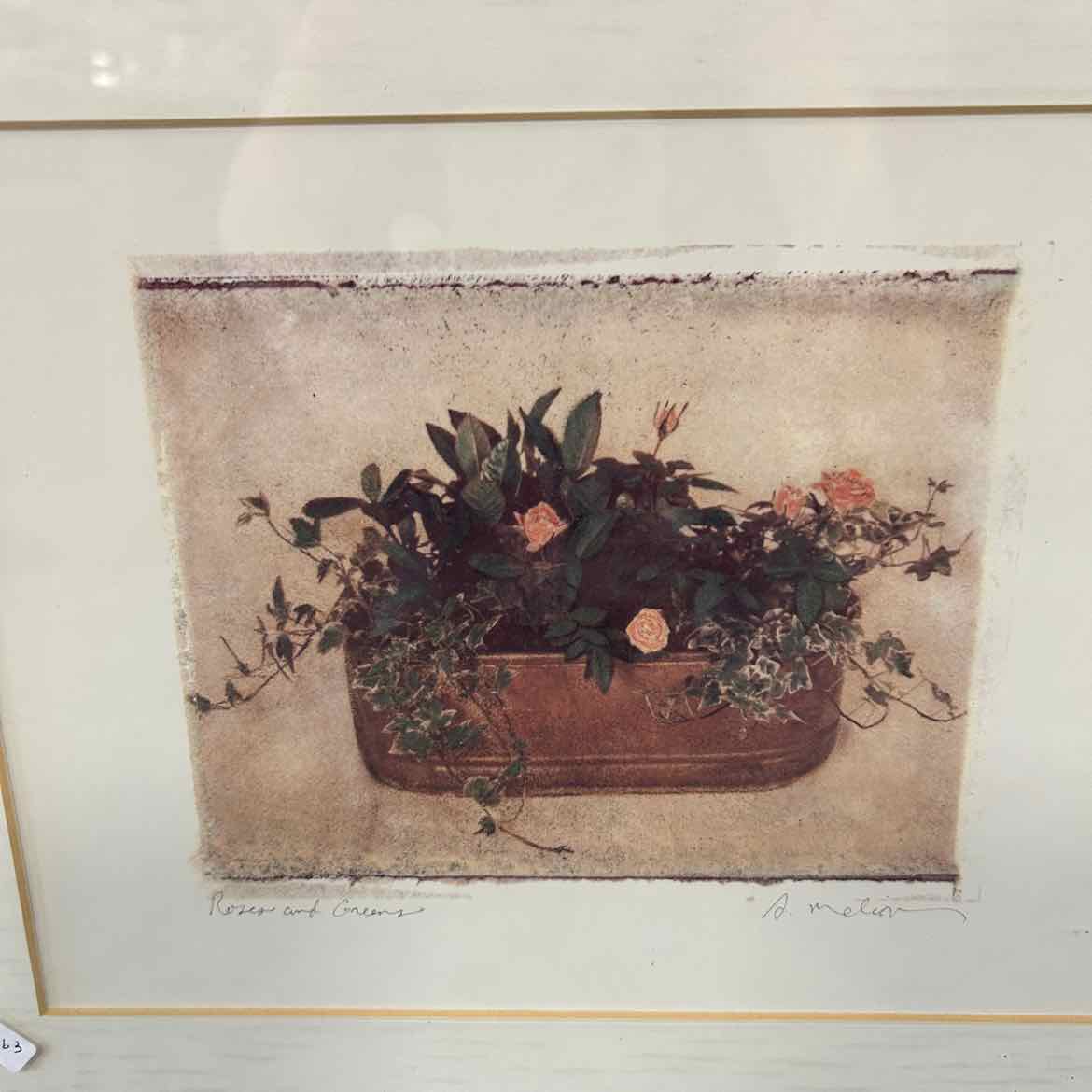Roses & Greens Picture in Gold Frame