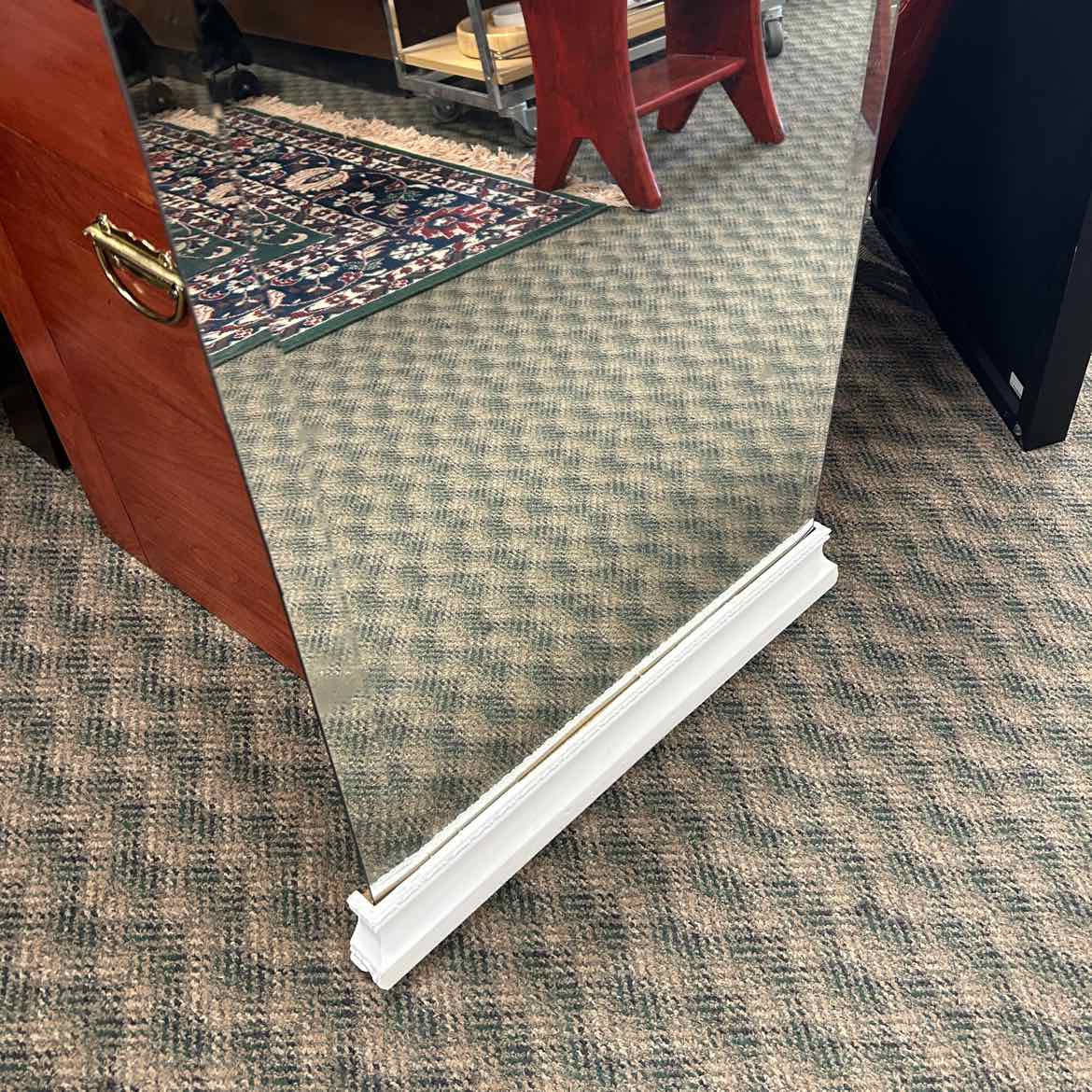 Wall Mirror w/White Wood Frame