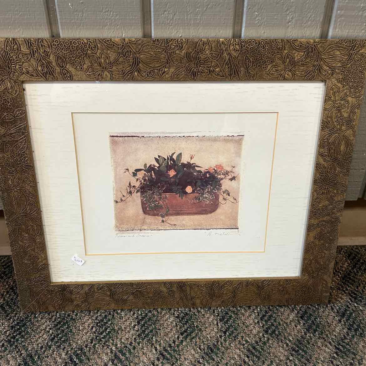 Roses & Greens Picture in Gold Frame