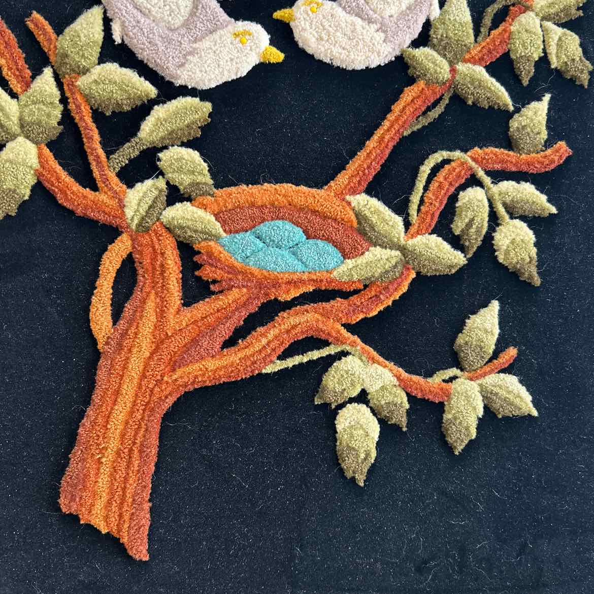 Handmade Punch Needle Birds w/Nest Picture