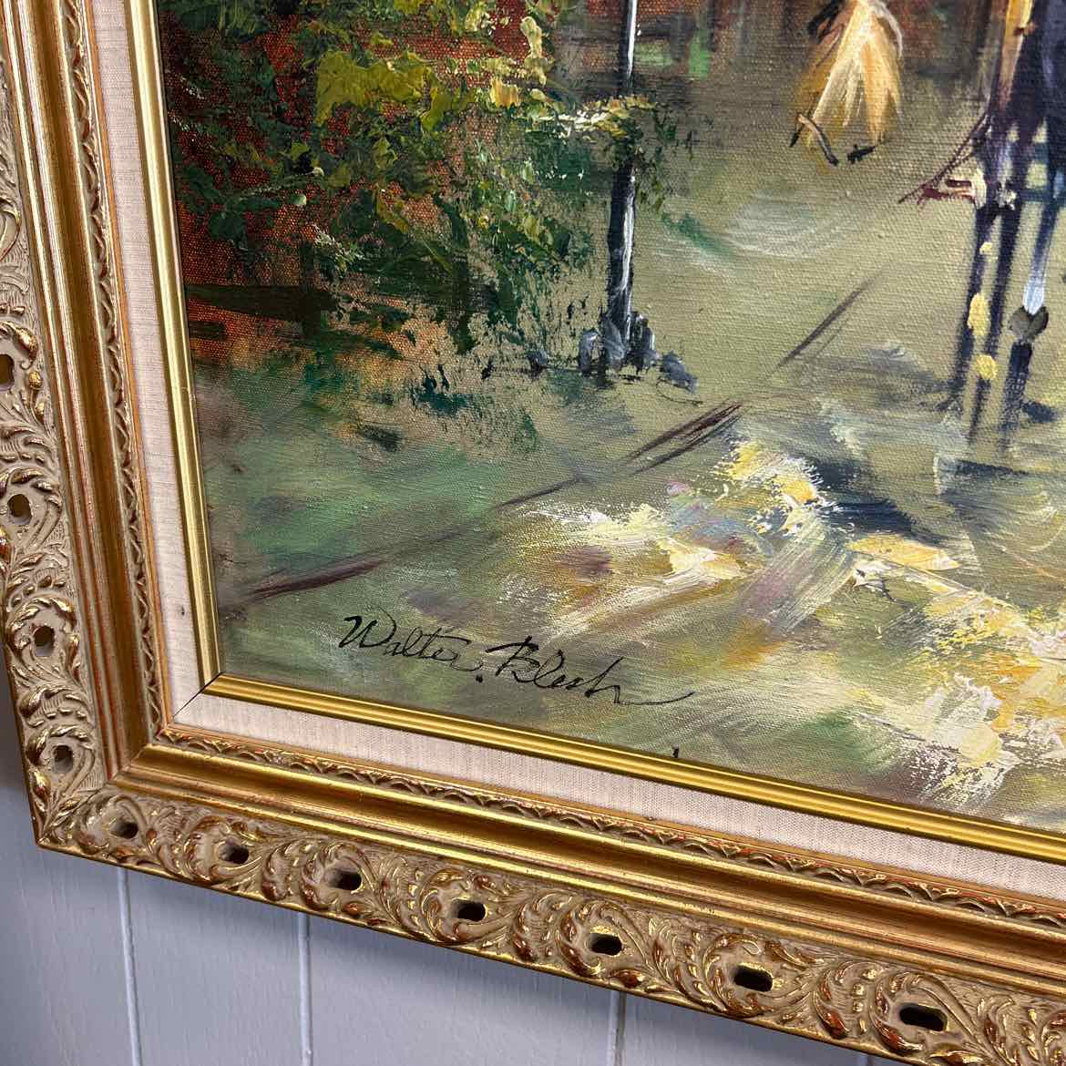 Walter Blesh Oil of Street Scene