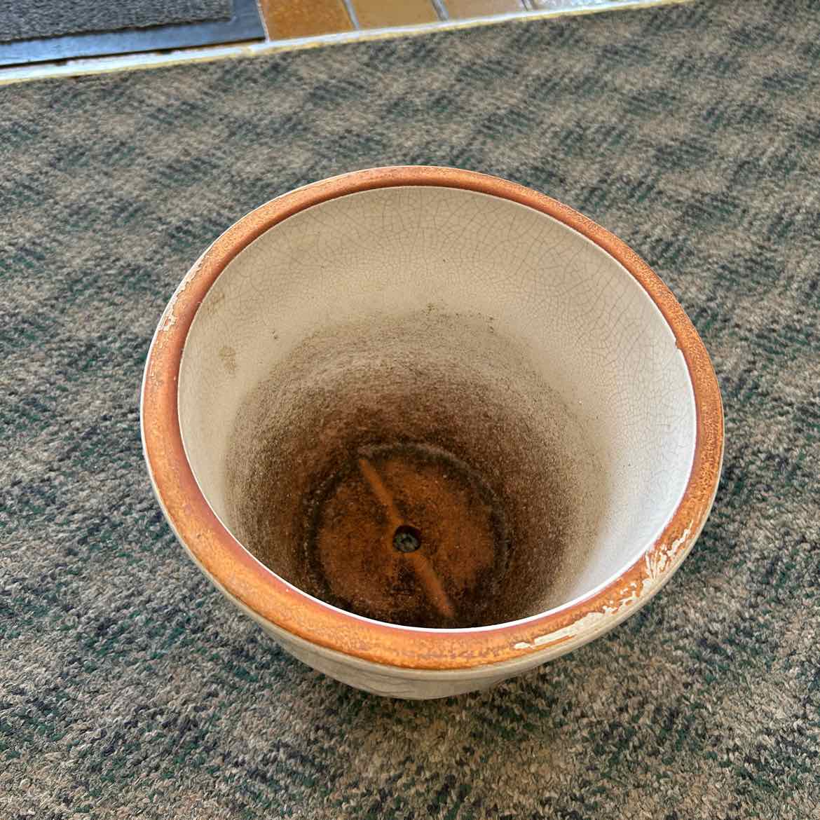 Tan Pottery Flower Pot