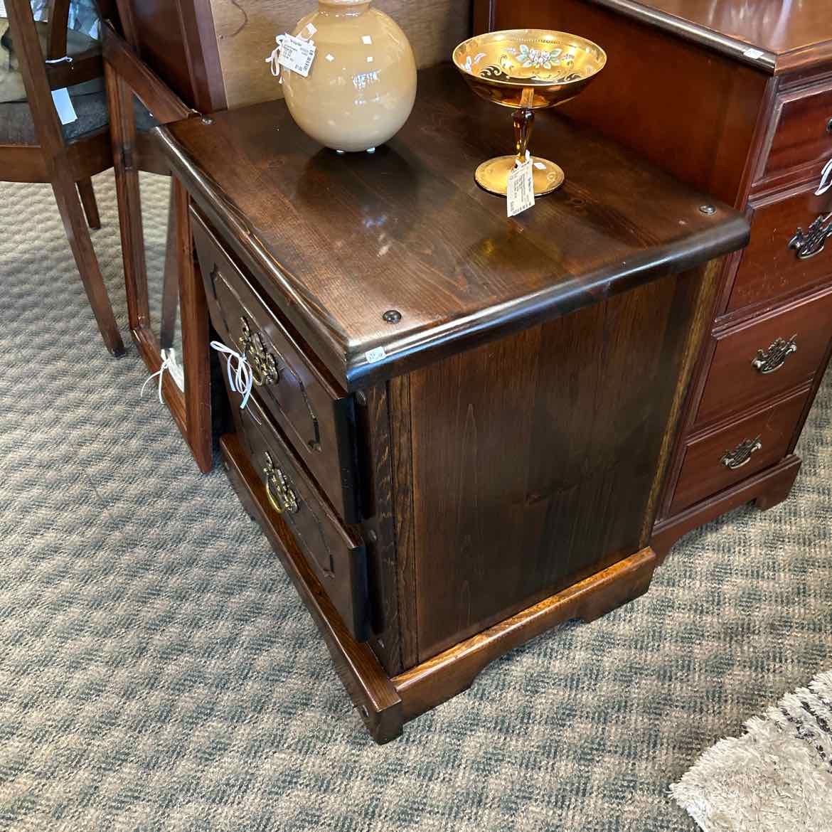 Wood Nightstand w/2 Drawers