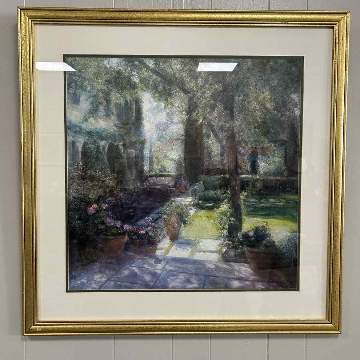Picture of Garden Scene in Gold Frame