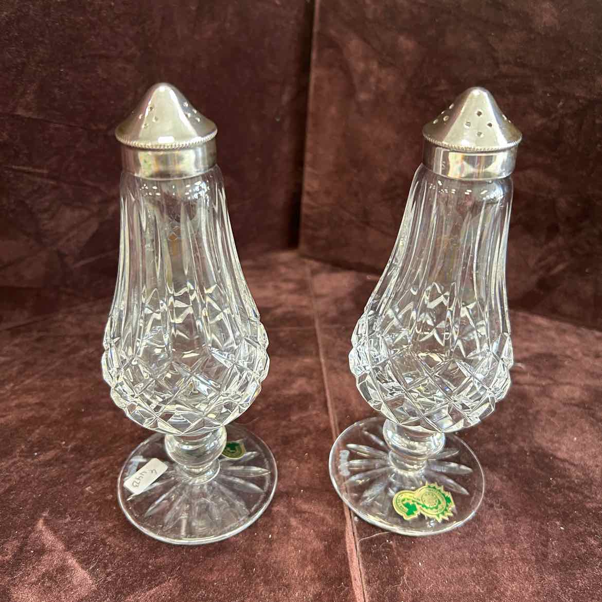 Pair Waterford Footed Salt & Pepper Shakers