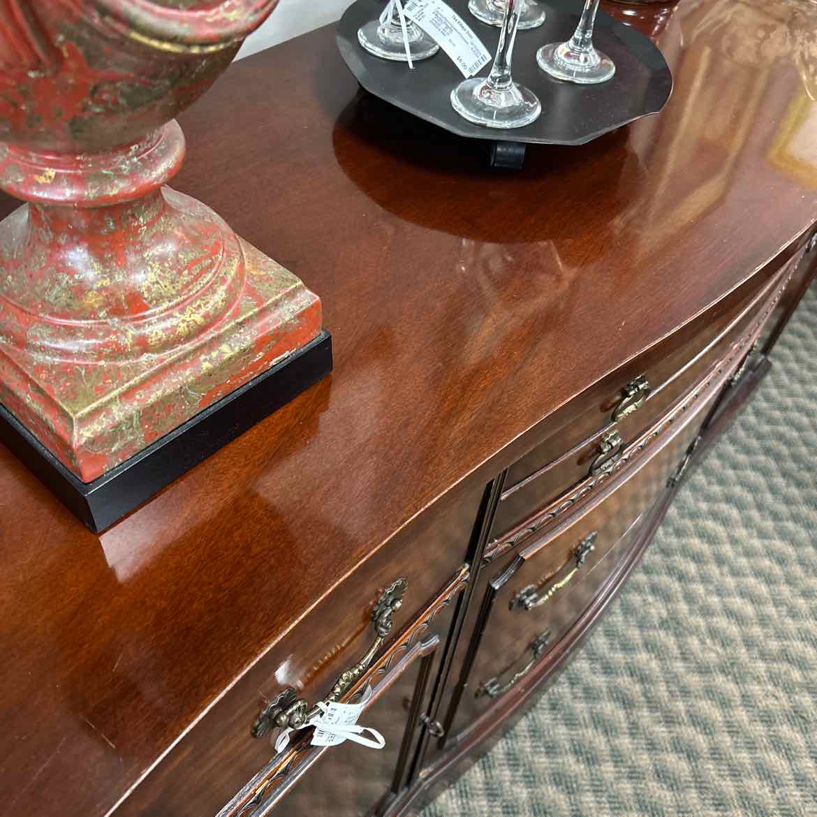 Wood Buffet w/Metal Handles