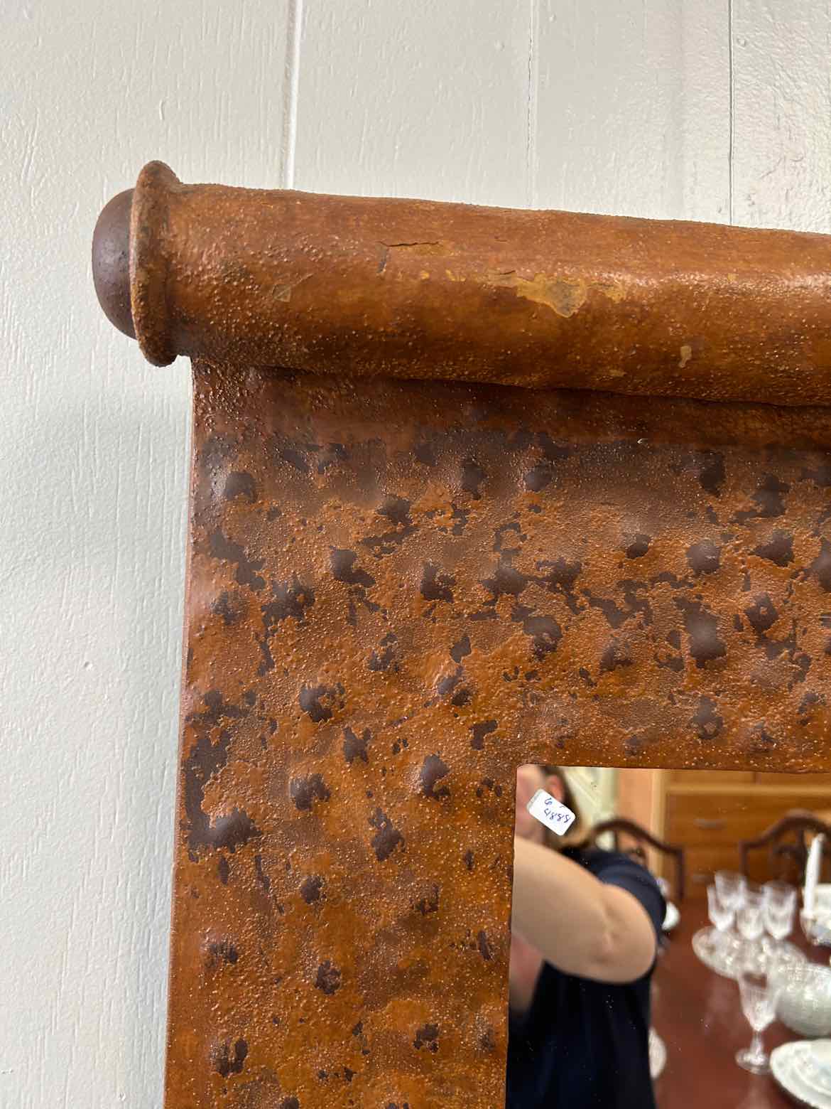Rust Art Deco Metal Mirror