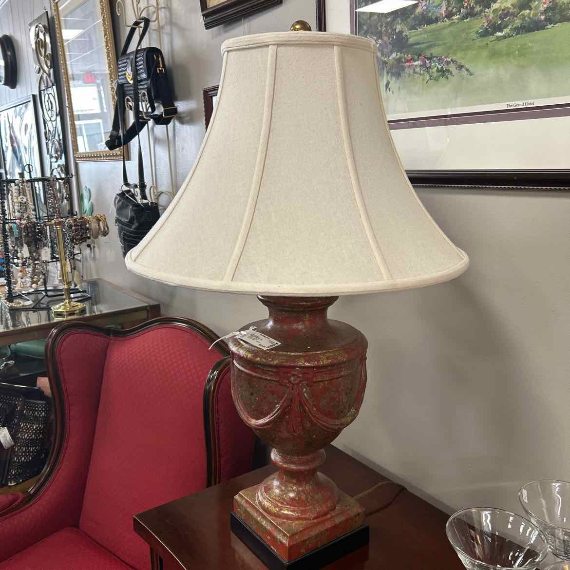 Red/Gold Pottery Lamp