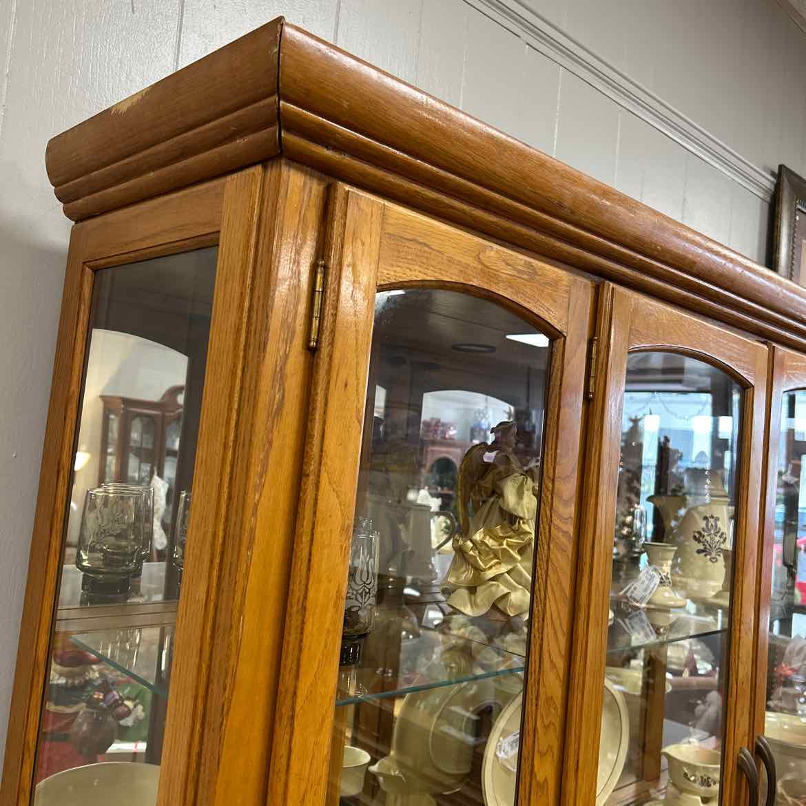 2 pc Maple China Cabinet w/Glass Doors
