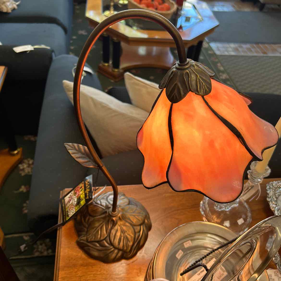Dale Tiffany Pink Flower Lamp