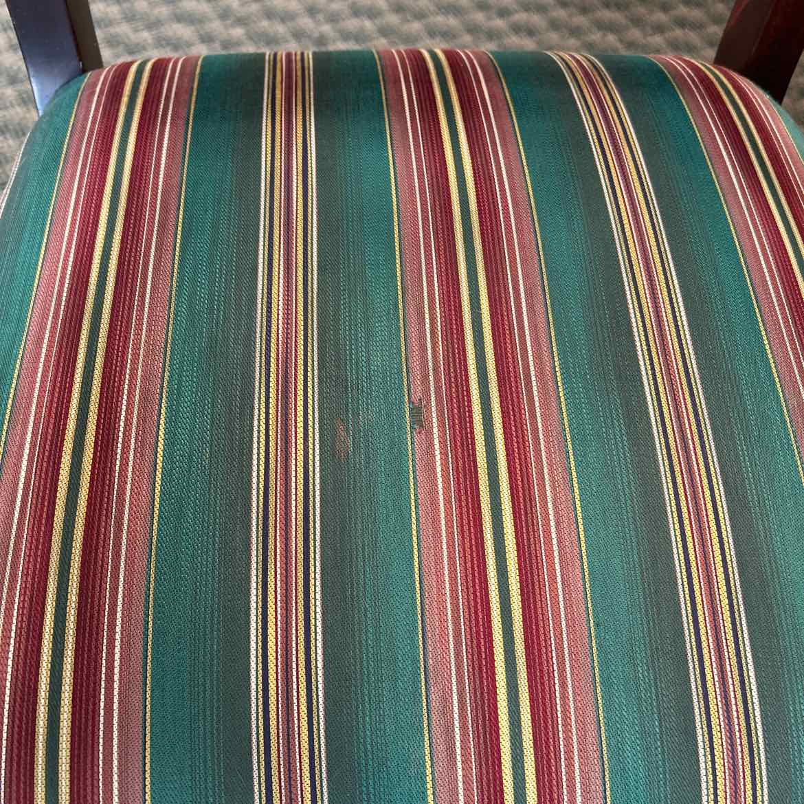 Green Striped Chair AS IS