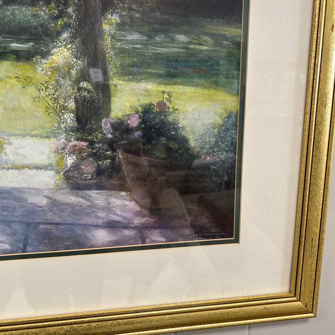 Picture of Garden Scene in Gold Frame